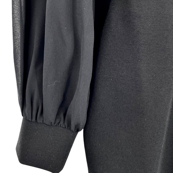 by the way Little Black Dress Sheer Balloon Long Sleeves V-Neck Mini Dress | XS - Picture 5 of 8